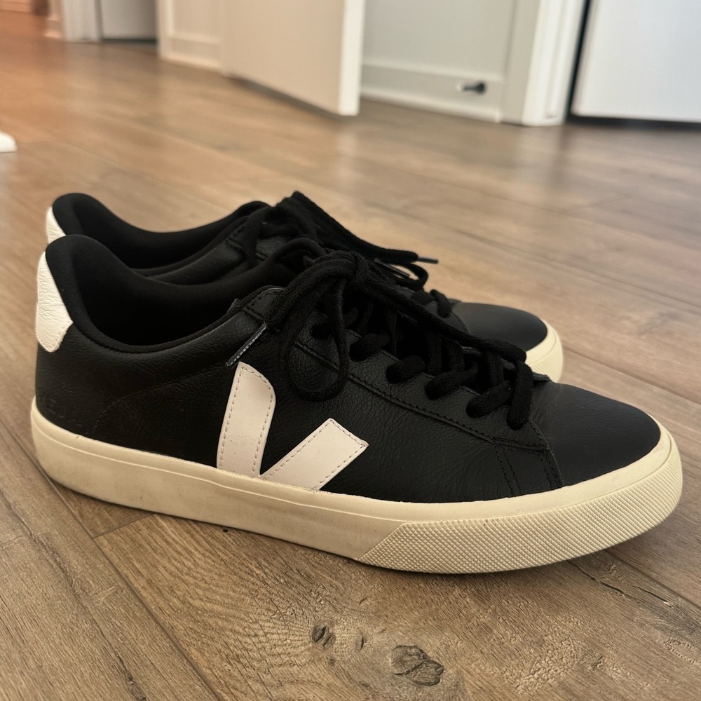 VEJA CAMPO CHROMEFREE LEATHER BLACK WHITE